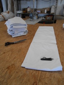 Draps recyclés pour toile de yourte